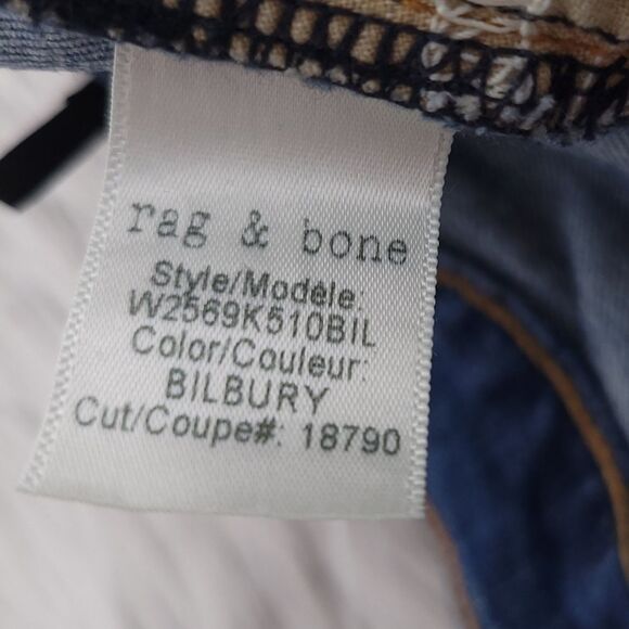 Rag and Bone Ankle Cigarette Womens Size 28 Blue Gold Metallic Dip Hem - Picture 16 of 16